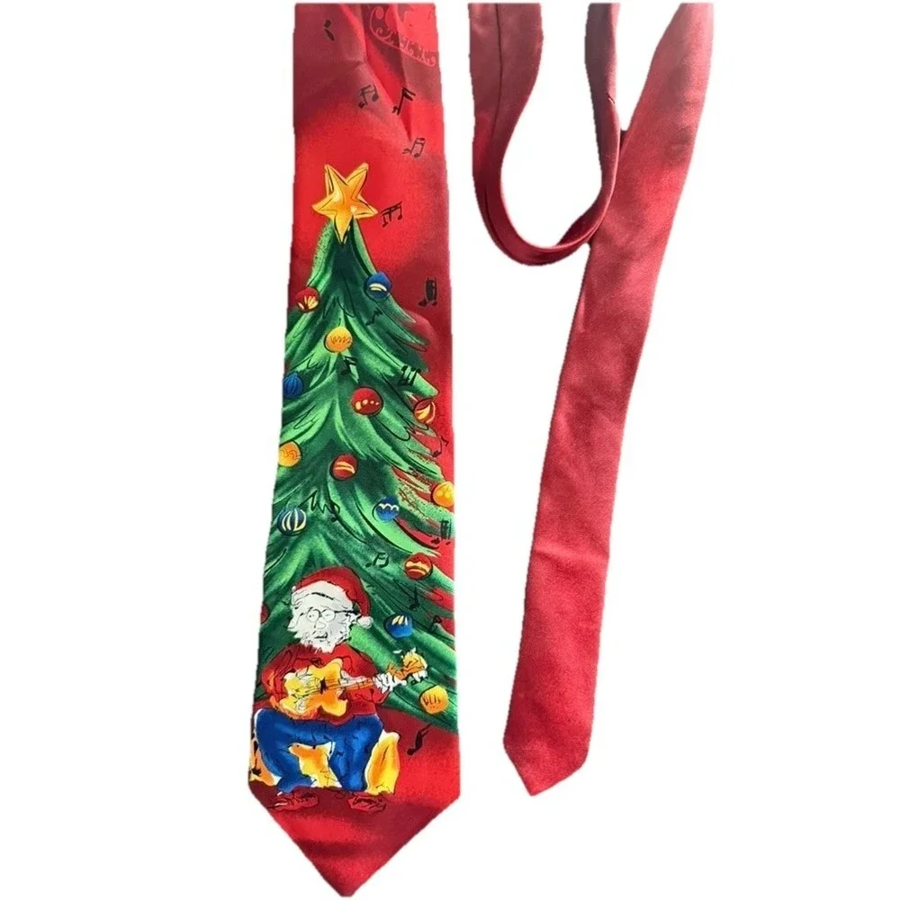 Jerry Garcia Collection Fifty-six ‎ 'Merry Christmas' Tie Red Holiday Festive